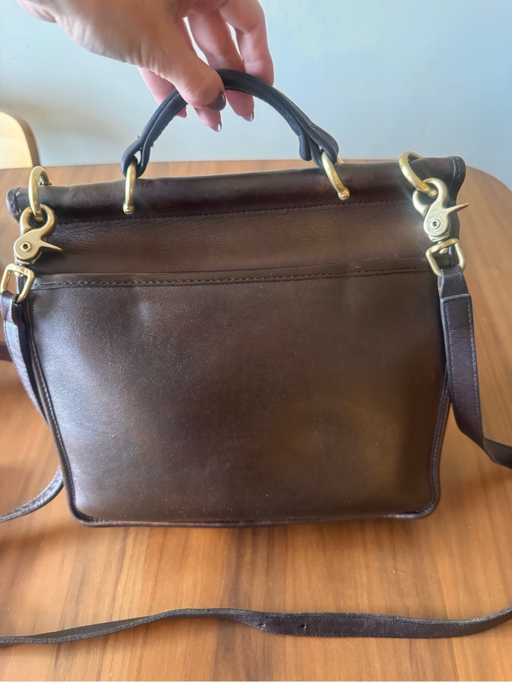 Vintage Coach Willis bag USA made 9927 dark brown crossbody - Picture 3 of 7